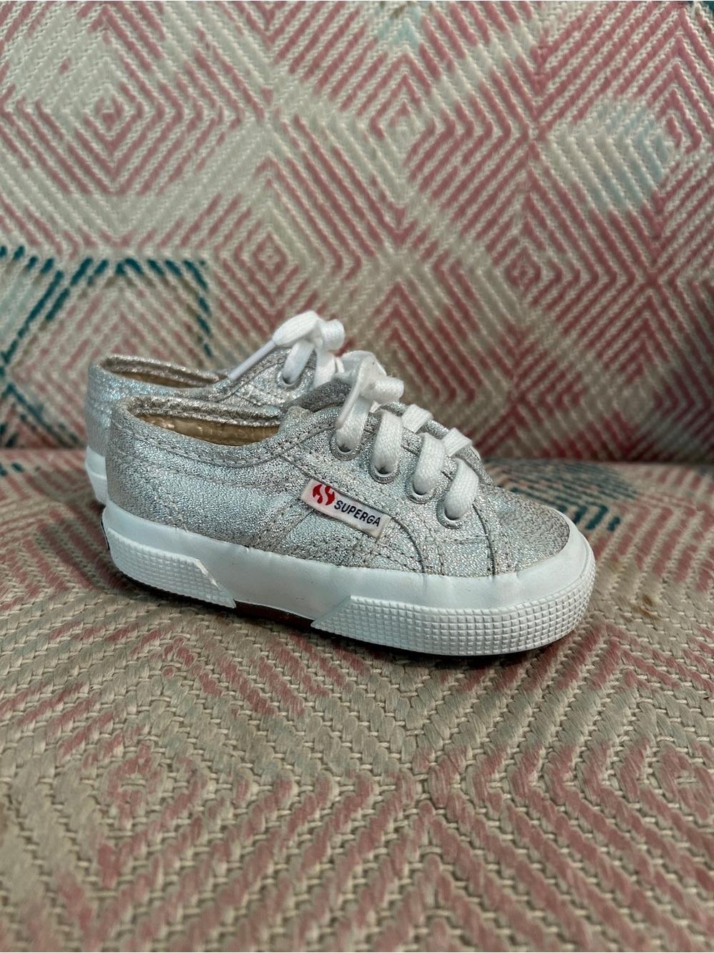 Superga 2750 Cotu Sneakers // Silver Glitter // 6.5 Little Kid